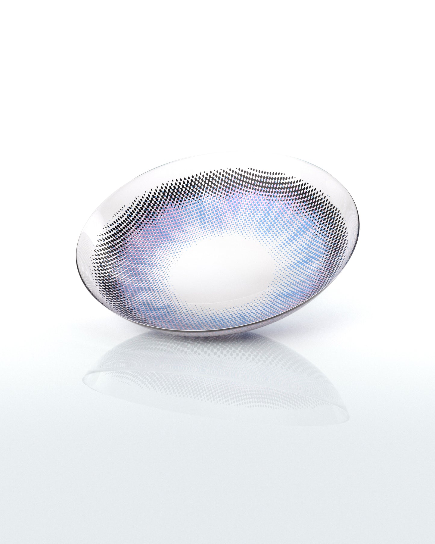 Blush Blue color contact lens dot graphic design showing soft blue tint pattern for a natural look – eeys Lens
